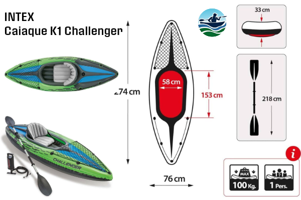 INTEX Caiaque K1 Challenger